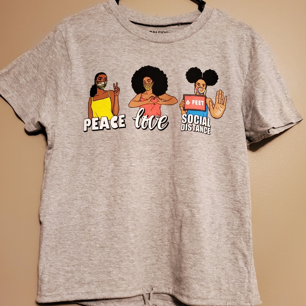 YOUNG LADIES SOCIAL DISTANCE TEE SHIRT  SIZE XL